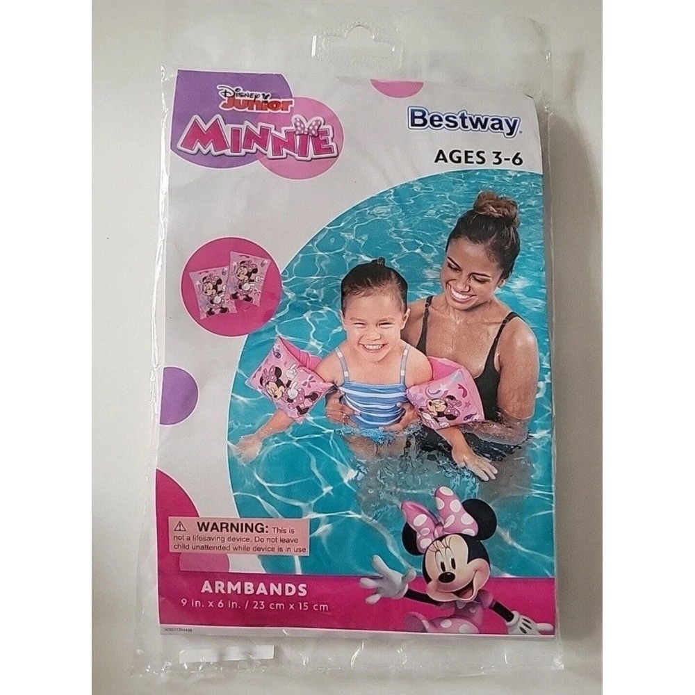 Bestway Minnie Mouse Armbands Kids 3-6 Pink NEW Inflatable Pool Floats 91038E